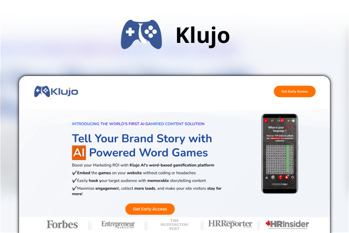Klujo Thumbnail, showing the homepage and logo of the tool