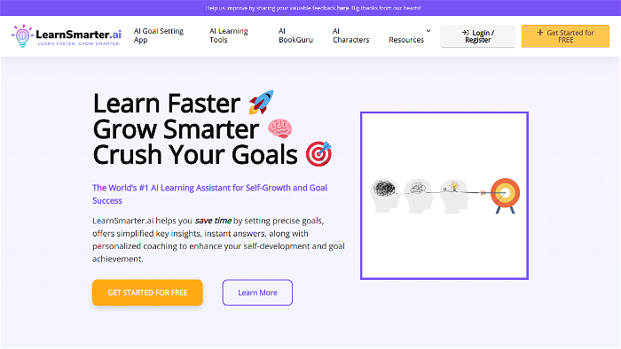 screenshot of LearnSmarter's website