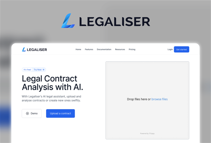 Legaliser Thumbnail, showing the homepage and logo of the tool