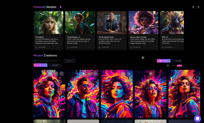 Leonardo AI’s community feature not only provides inspiration, it also offers access to other’s prompts, as well as models for creating your own AI images.