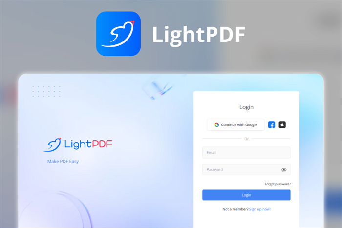 Thumbnail showing the Logo and a Screenshot of LightPDF