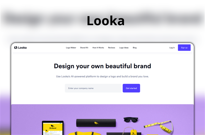 Thumbnail showing the Logo and a Screenshot of Looka
