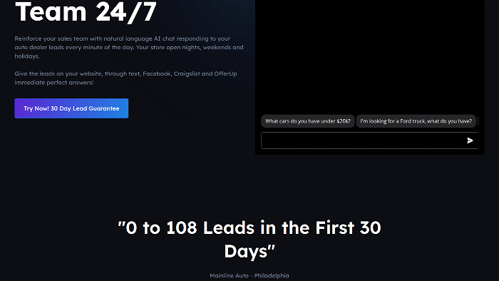 screenshot of MotorLot's website