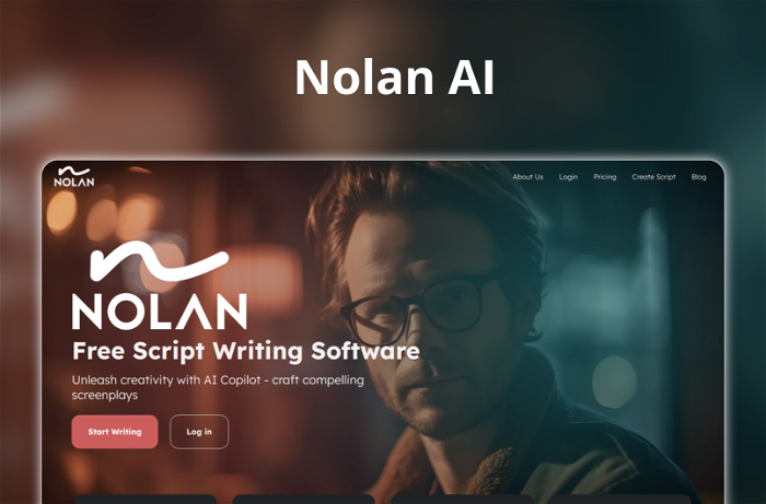 Nolan AI Thumbnail, showing the homepage and logo of the tool