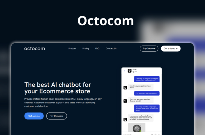 Octocom Thumbnail, showing the homepage and logo of the tool