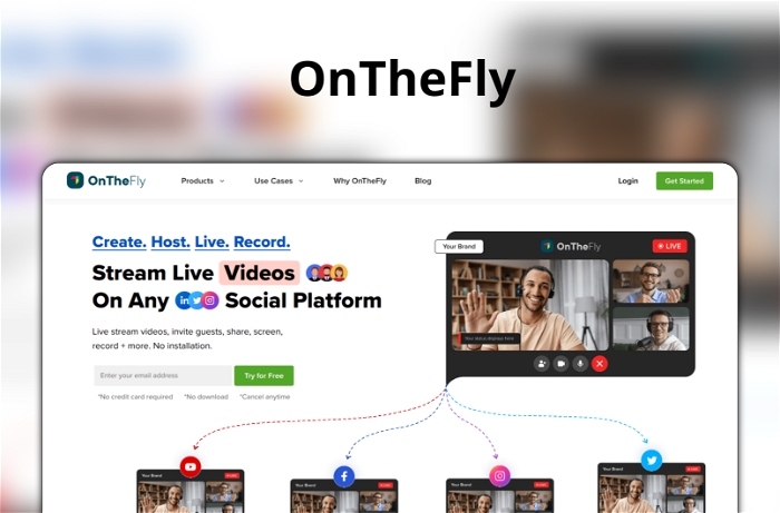 OnTheFly Thumbnail, showing the homepage and logo of the tool