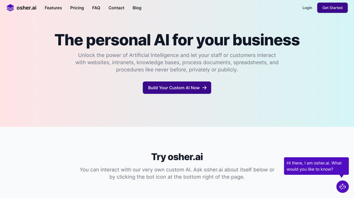 screenshot of Osher's website