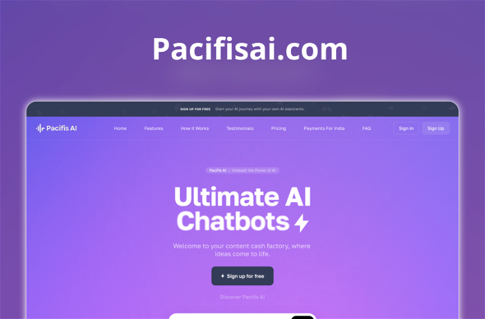 Pacifisai.com Thumbnail, showing the homepage and logo of the tool