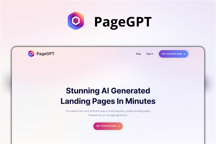 Thumbnail showing the Logo and a Screenshot of PageGPT