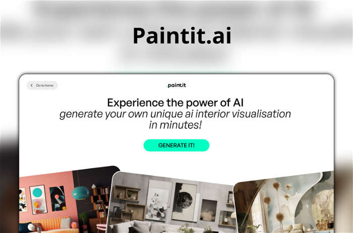 Paintit.ai Thumbnail, showing the homepage and logo of the tool