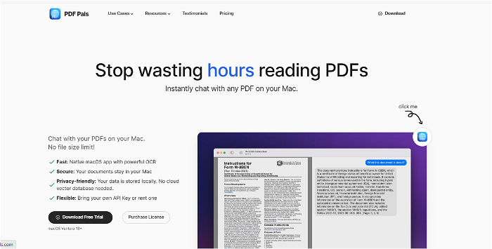screenshot of PDF Pals's website