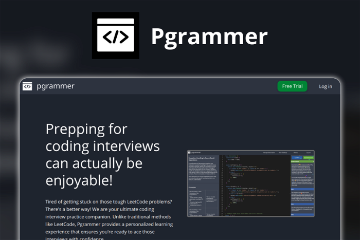 Pgrammer Thumbnail, showing the homepage and logo of the tool
