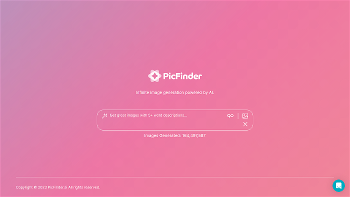 screenshot of PicFinder's website