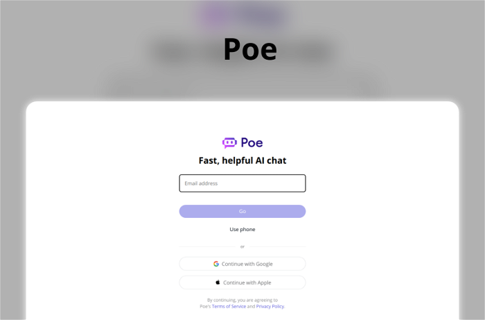 Thumbnail showing the Logo and a Screenshot of Poe
