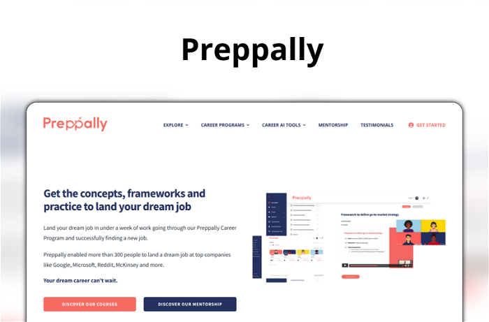 Preppally Thumbnail, showing the homepage and logo of the tool