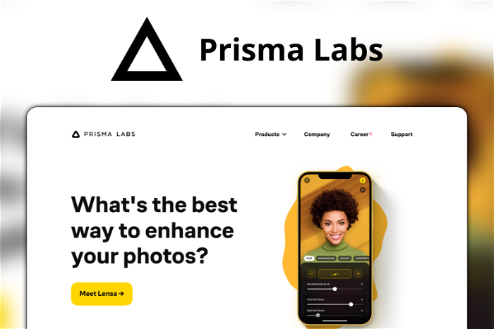 Prisma Labs Thumbnail, showing the homepage and logo of the tool