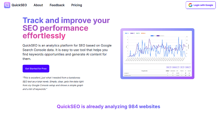Thumbnail showing the logo and a screenshot of QuickSEO