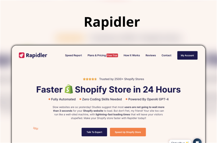 Rapidler Thumbnail, showing the homepage and logo of the tool