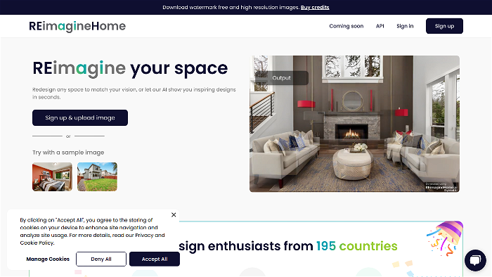 screenshot of REimagine Home's website