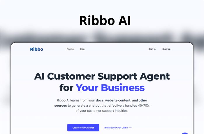 Thumbnail showing the Logo and a Screenshot of Ribbo AI