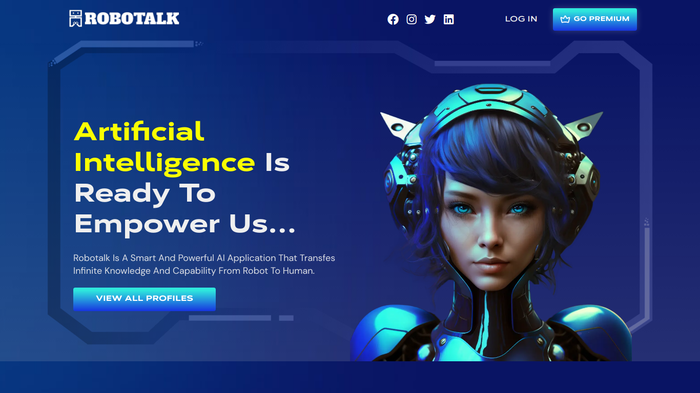 screenshot of Robotalk's website