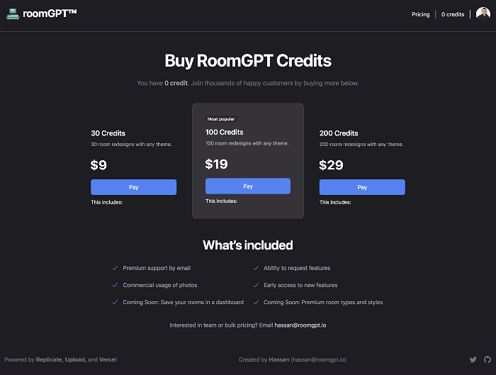 For those looking to redesign multiple rooms, you’ll likely need to purchase additional credits. Fortunately, you can buy batches of credits, based on your needs.