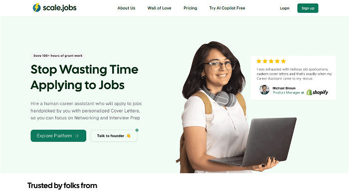 screenshot of scale.jobs's website