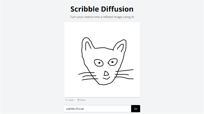screenshot of Scribble Diffusion's website
