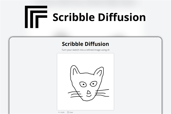 Scribble Diffusion Thumbnail, showing the homepage and logo of the tool