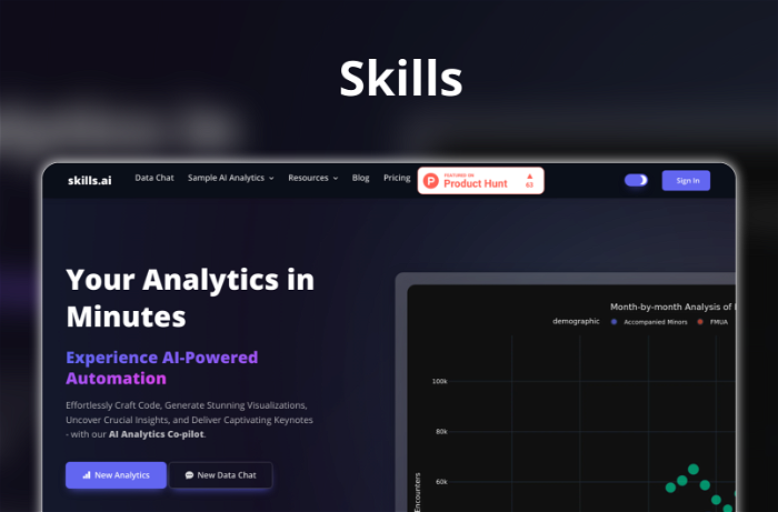 Skills Thumbnail, showing the homepage and logo of the tool