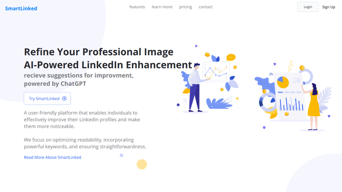 screenshot of SmartLinked's website