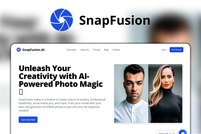 SnapFusion Thumbnail, showing the homepage and logo of the tool