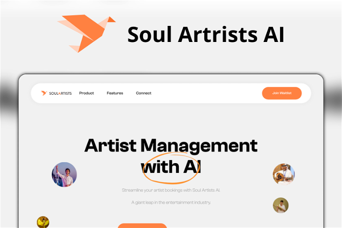 Soul Artrists AI Thumbnail, showing the homepage and logo of the tool
