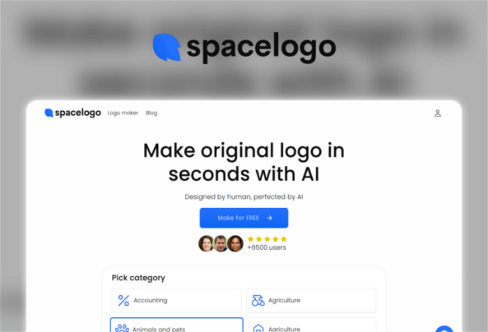 Spacelogo Thumbnail, showing the homepage and logo of the tool