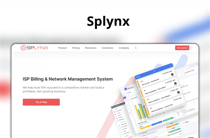 Splynx Thumbnail, showing the homepage and logo of the tool