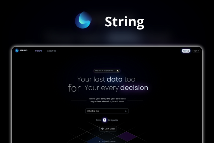 Thumbnail showing the Logo and a Screenshot of String