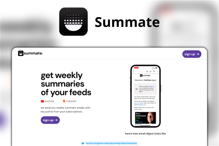 Thumbnail showing the Logo and a Screenshot of Summate