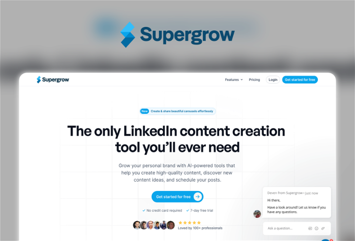 Thumbnail showing the Logo and a Screenshot of Supergrow