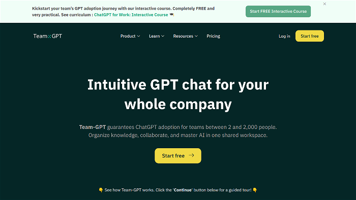 screenshot of Team GPT's website
