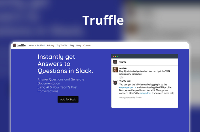 Truffle Thumbnail, showing the homepage and logo of the tool