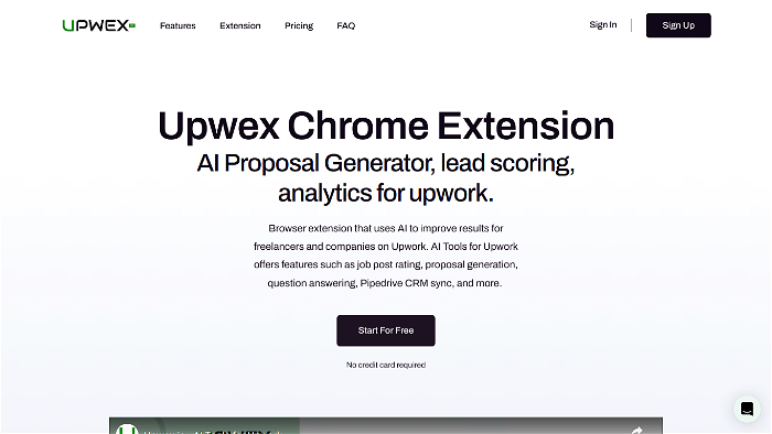 Thumbnail showing the Logo and a Screenshot of Upwex