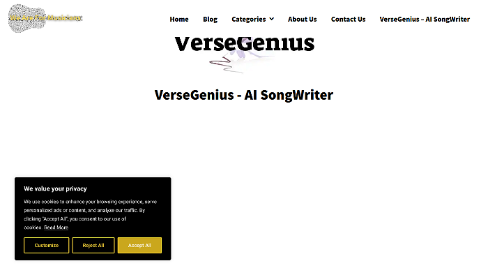 screenshot of VerseGenius's website