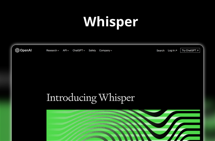 Thumbnail showing the Logo and a Screenshot of Whisper