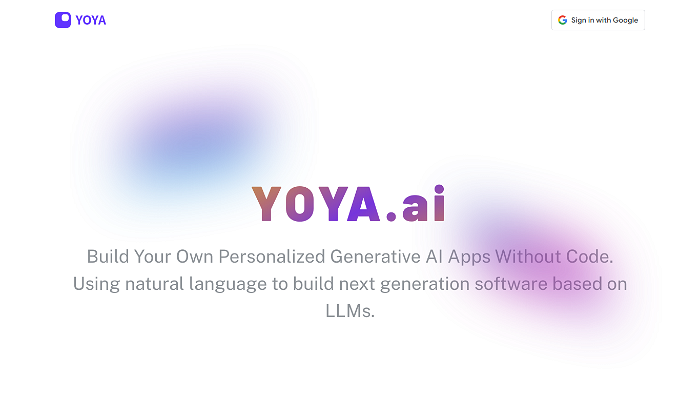 screenshot of YOYA's website