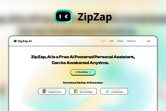 ZipZap Thumbnail, showing the homepage and logo of the tool