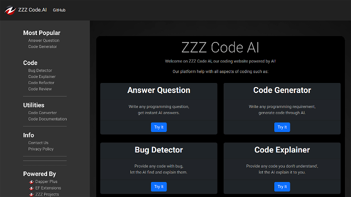 Thumbnail showing the Logo and a Screenshot of ZZZ Code AI